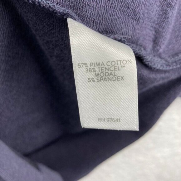 New Pure Jill Womens Duster Jacket Sz Large Prima Cotton Button Front Navy Blue - Picture 7 of 10